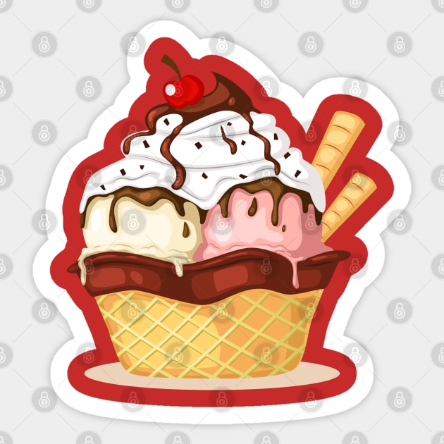 Ice Cream Cone Sticker by Mako Design 